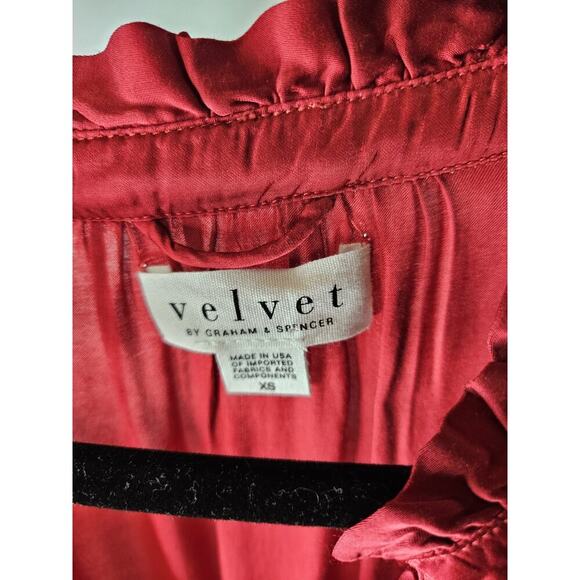 VELVET By Graham & Spencer Red Viscose Mini Dress Marsh Xs $248 - Picture 4 of 5